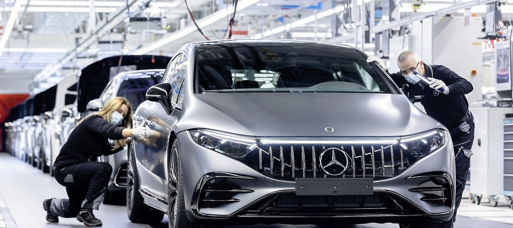 Mercedes-Benz bereitet Produktionsnetzwerk auf 100% elektrisches Pkw-Portfolio vor.