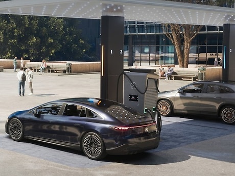 Mercedes-Benz EQS charging.