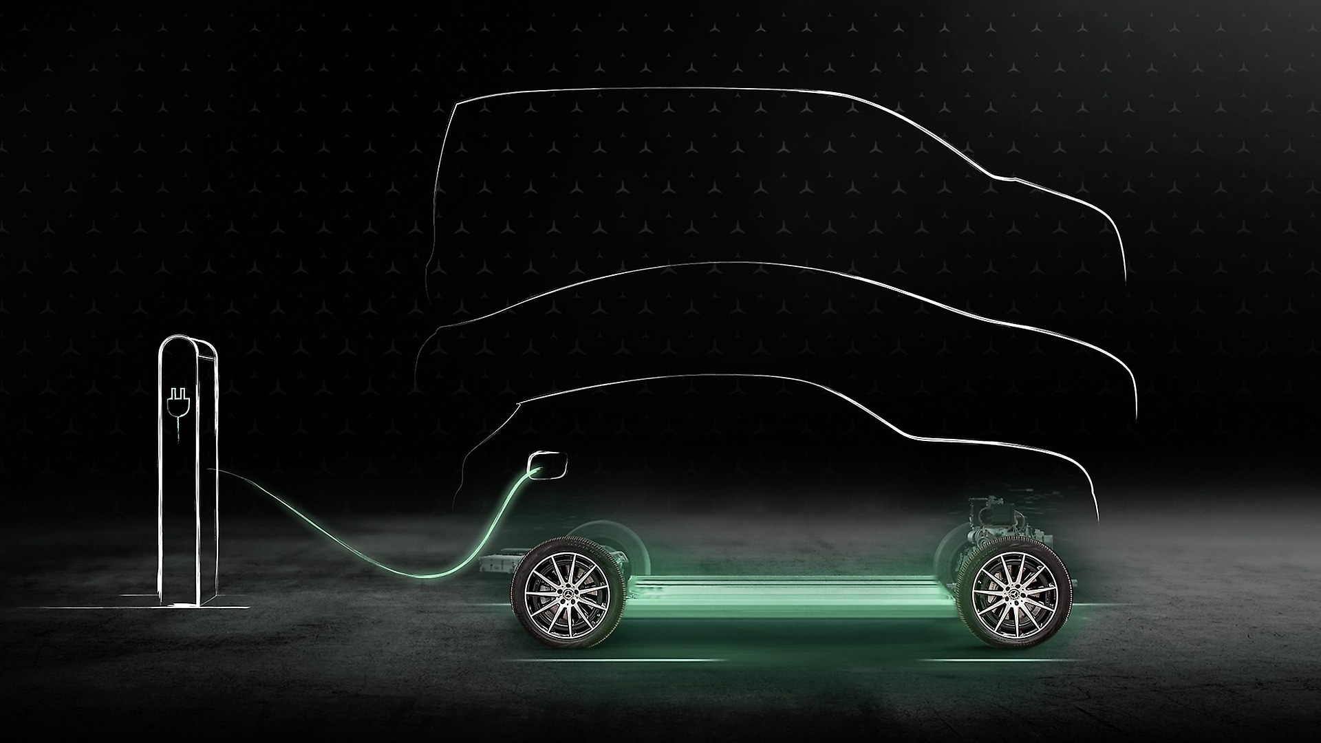 Mercedes-Benz bietet für öffentliches Laden über Mercedes me Charge Green Charging an.