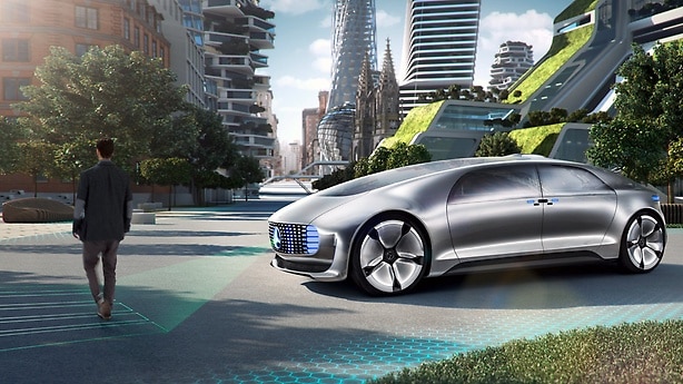 The autonomously driving F 015 Luxury in Motion research vehicle provides an outlook on the Mercedes-Benz vision of individual mobility in the “city of 2030+”. 