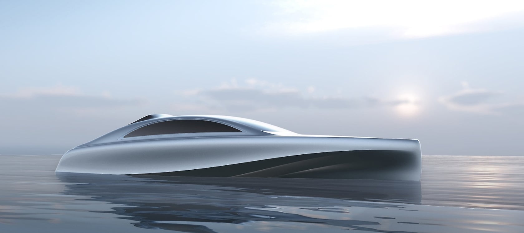 The luxury motor yacht "Arrow460–Granturismo" designed by Mercedes-Benz Style and constructed by Silver Arrows Marine.