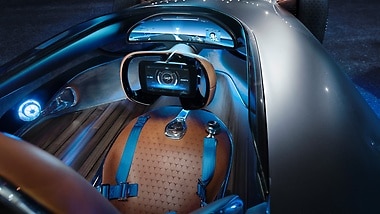 Das Interieur des Vision EQ Silver Arrow präsentiert die Werte des progressiven Luxus.