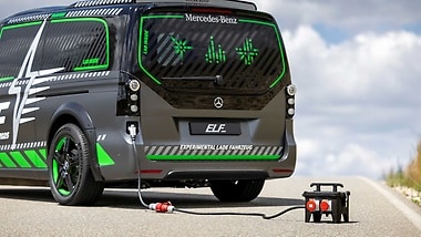 Bidirektionales Laden mit AC und DC: Das Fahrzeug wird zum Energiespeicher für Gebäude, elektrische Verbraucher und Stromnetz.