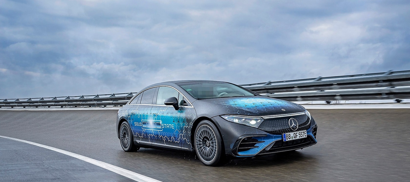 Testfahrt: EQS mit Festkörperbatterie.
