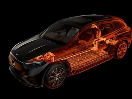 Schematic view of a glass EQS SUV.