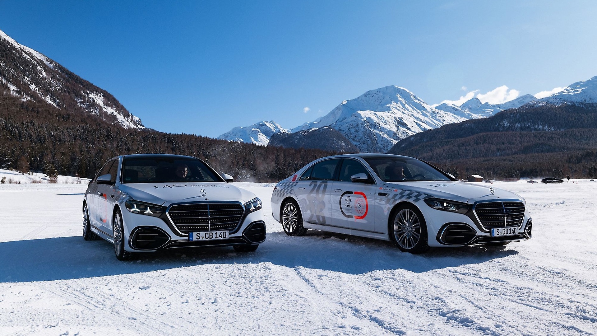 In St. Moritz (Switzerland), the S-Class stops on the frozen lake. Here, Alpine elegance meets 140 years of innovation.