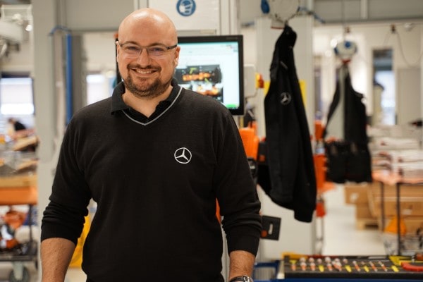 At the pulse of development. Sebastian Seitz in the start-up factory. This is where the battery prototypes for the next generation of electric vehicles are created.