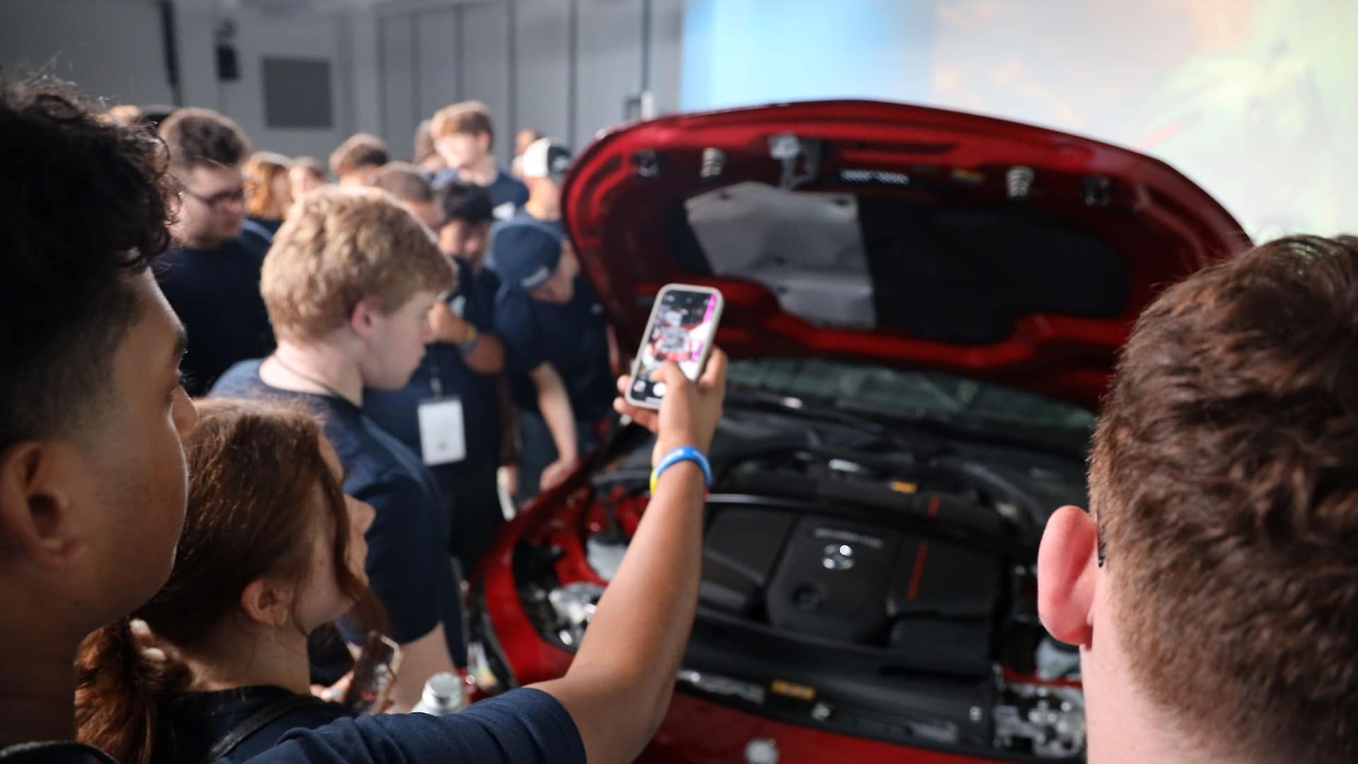 Students on-site at MBUSA for the "3DE by Junior Achievement Case Challenge." Photo: Alexa Anderson.