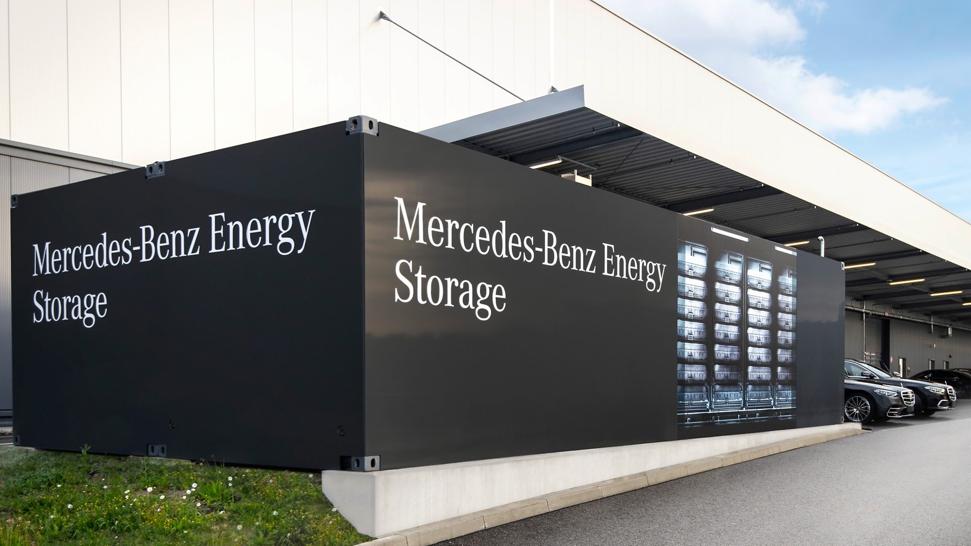 Der stationäre Energiespeicher der Mercedes-Benz Energy GmbH in der Factory 56 in Sindelfingen.