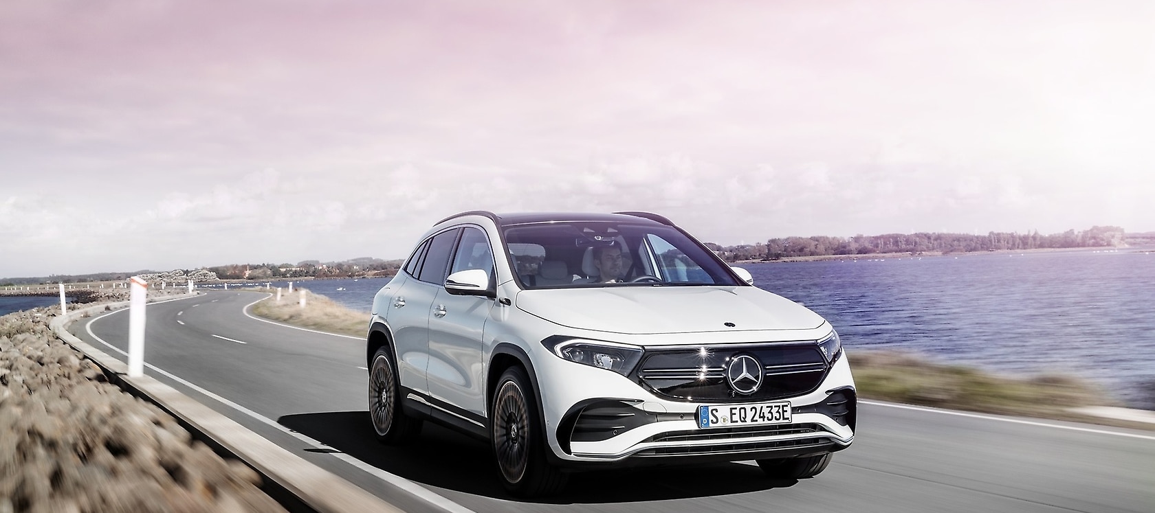 Mercedes-Benz EQA driving.