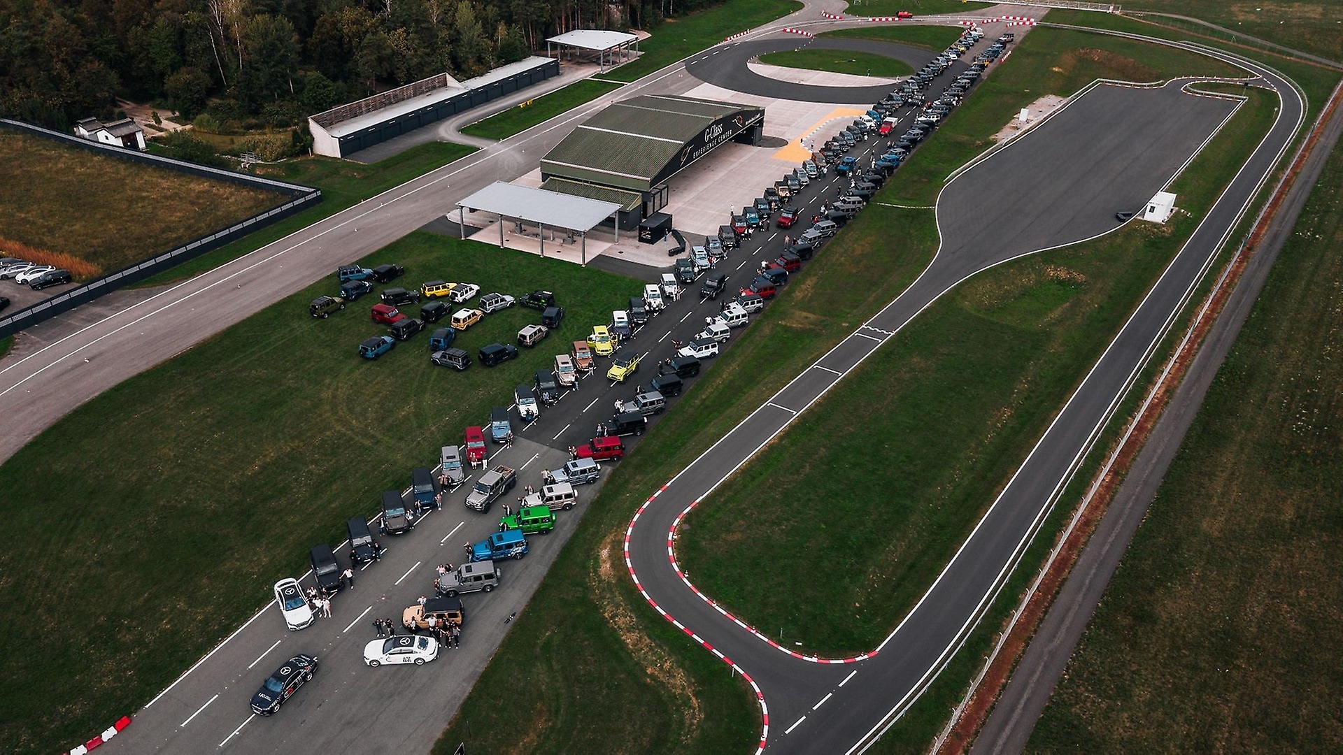 Stopover of the Mercedes-Benz S-Class at the G-Class Experience Center in Graz, Austria.