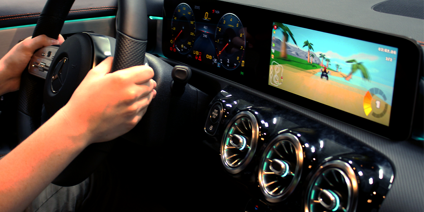 In-Car Gaming bei Mercedes-Benz  Mercedes-Benz Group > Unternehmen >  Magazin > Technologie & Innovation
