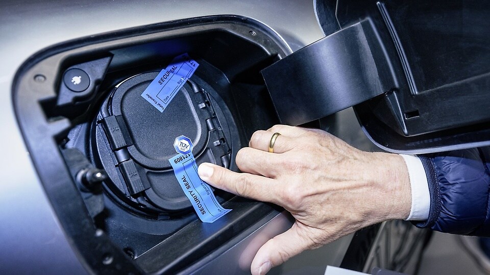 Before the record road trip, the charge port was sealed.