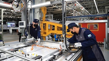 A glimpse into production of battery systems at Beijing Benz Automotive Co. Ltd. (BBAC) in Beijing.