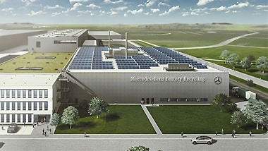 Mercedes-Benz investiert in den Aufbau der bilanziell CO₂-neutral betriebenen Recyclingfabrik in Kuppenheim. 