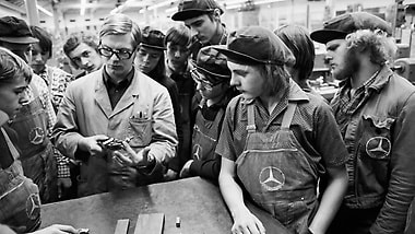 Technische Ausbildung in Untertürkheim im Jahr 1980.