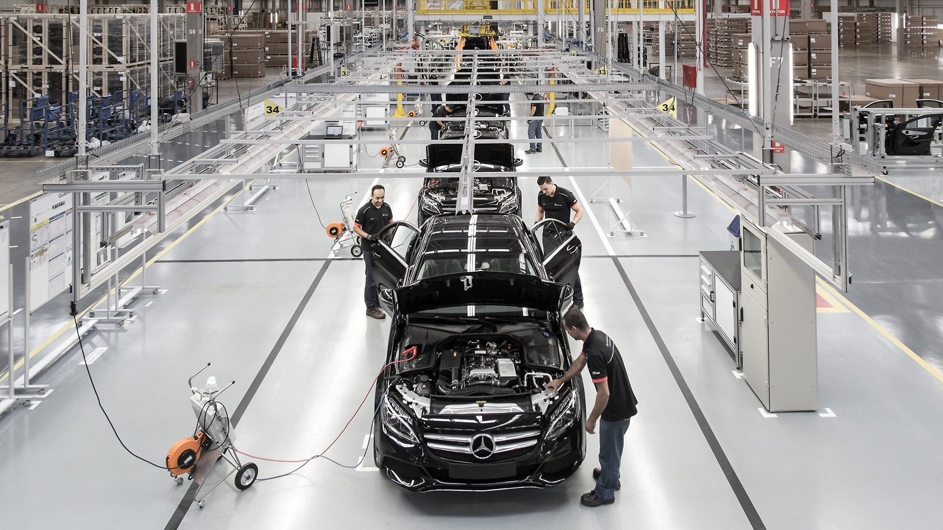 Mercedes-Benz launches car production in Brazil.