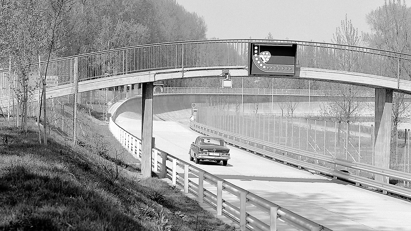 The extended test track in Untertürkheim, 1967.