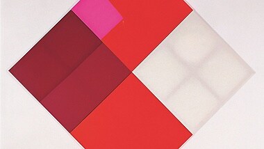 Hier zu sehen: Simone Westerwinter, Karo Star, 2000/2002. Stoff auf Keilrahmen, Mercedes-Benz Art Collection. © Simone Westerwinter. Foto: Uwe Seyl, Stuttgart.