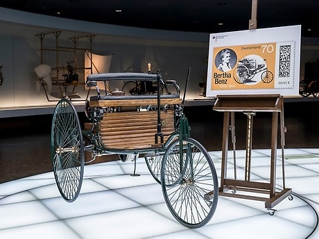 Special postage stamp to mark the 175th birthday of Bertha Benz.