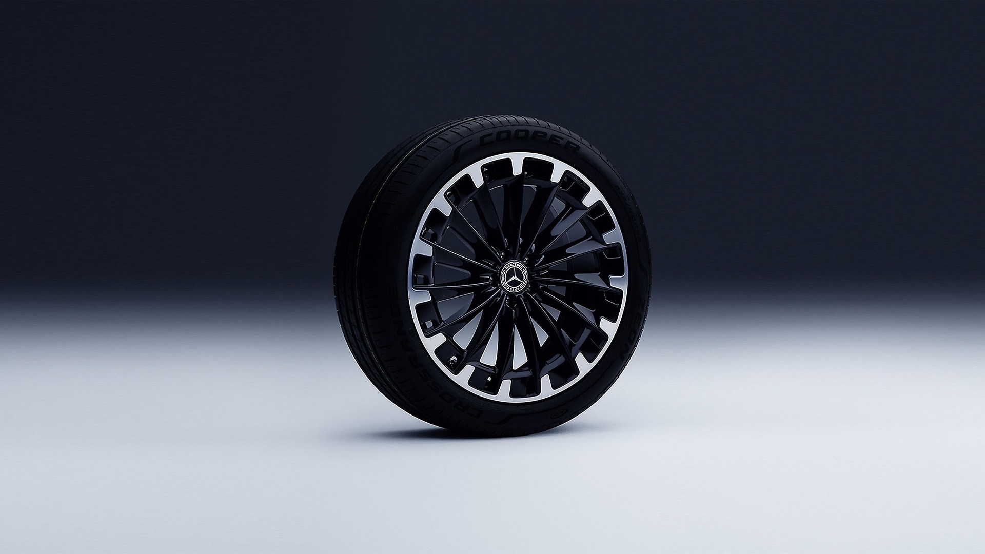 The aerodynamically optimised wheel of the EQS SUV.